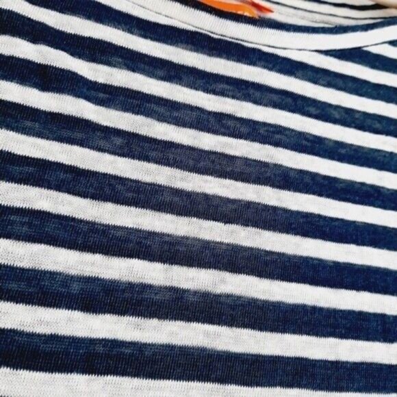 JOE FRESH | 100% Linen Stripped Tee Dress Mini Semisheer Sz L - Picture 6 of 9